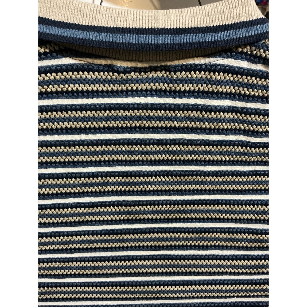 Jazz Sport California Womens M Textured Short Sleeve Top Strips 90s VTG - Picture 6 of 7
